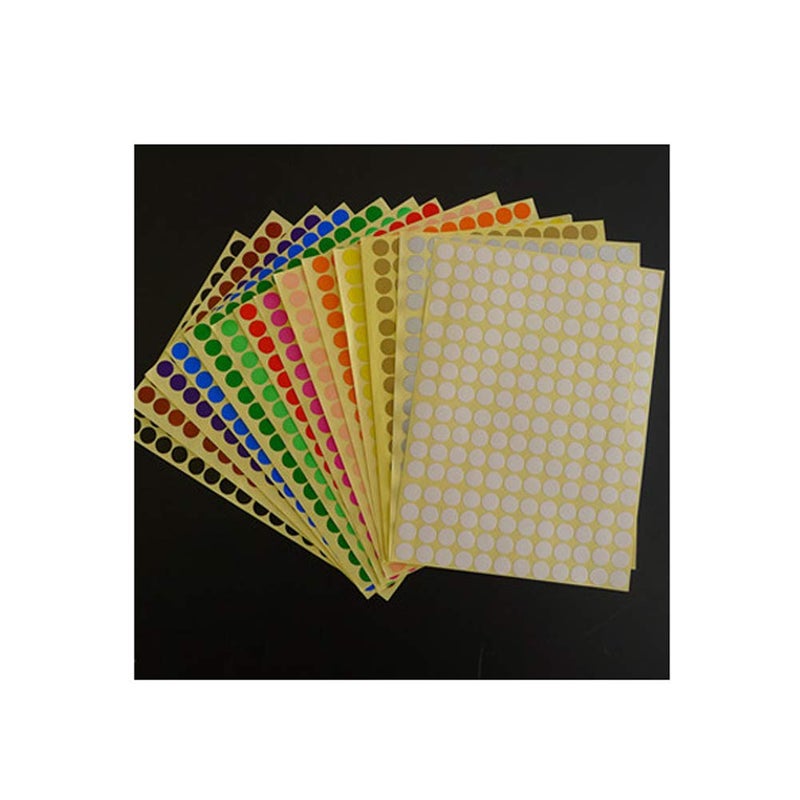 Lasenersm 14 Sheets (2688 Pcs) Essential Oil Bottle Cap Labels Stickers - Multi-Colored Round Stickers - 10mm Diameter - Waterproof & Oilproof - Printable & Handwritten - Assorted Colors - Image 2